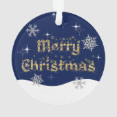 Eenvoudige elegante sprankelende kerst glitter spr ornament (achterkant)