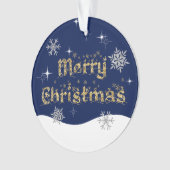 Eenvoudige elegante sprankelende kerst glitter spr ornament (voorkant)