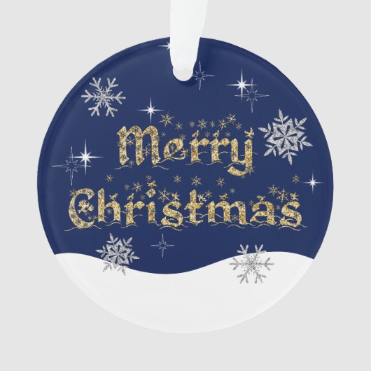 Eenvoudige elegante sprankelende kerst glitter spr ornament (voorkant)