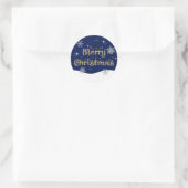 Eenvoudige elegante sprankelende kerst glitter spr ronde sticker (Tas)