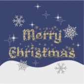 Eenvoudige elegante sprankelende kerst glitter spr sticker (Voorkant)