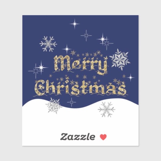 Eenvoudige elegante sprankelende kerst glitter spr sticker (Vel)