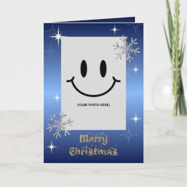 Eenvoudige elegante sprankelende kerstfoto glitter kaart