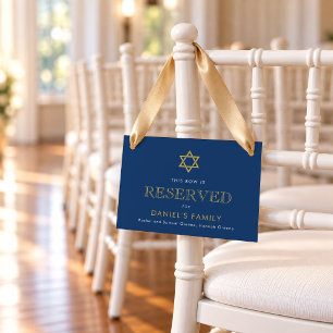 Eenvoudige Elegante Ster, Bar Mitswa Gereserveerde Kaart