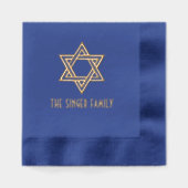 Eenvoudige Elegante Ster van David #1 Familienaam Folie Servetten (Voorkant)