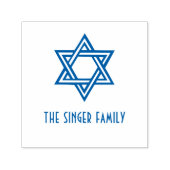 Eenvoudige Elegante Ster van David #1 Familienaam Zelfinktende Stempel (Design)