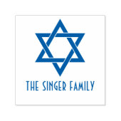 Eenvoudige Elegante Ster van David #3 Familienaam Zelfinktende Stempel (Design)