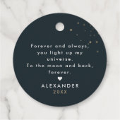 Eenvoudige Elegante Sterren Hemel Liefde Koppel Mo Bedankjes Labels (Achterkant)