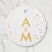 Eenvoudige Elegante Sterren Hemel Liefde Koppel Mo Bedankjes Labels (Voorkant)