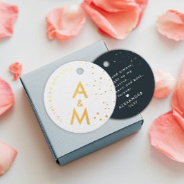 Eenvoudige Elegante Sterren Hemel Liefdes Koppel M Bedankjes Labels