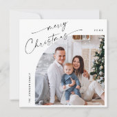 Eenvoudige Elegante Stijlvolle 2 FOTO Kerstmis Gro Feestdagenkaart (Voorkant)