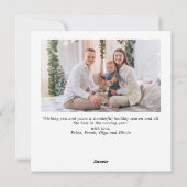 Eenvoudige Elegante Stijlvolle 2 FOTO Kerstmis Gro Feestdagenkaart (Achterkant)