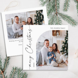 Eenvoudige Elegante Stijlvolle 2 FOTO Kerstmis Gro Feestdagenkaart