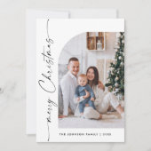 Eenvoudige Elegante Stijlvolle 5 FOTO Kerstmis Gro Feestdagenkaart (Voorkant)