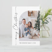 Eenvoudige Elegante Stijlvolle 5 FOTO Kerstmis Gro Feestdagenkaart (Staand voorkant)