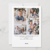 Eenvoudige Elegante Stijlvolle 5 FOTO Kerstmis Gro Feestdagenkaart (Achterkant)