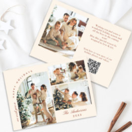 Eenvoudige Elegante Stijlvolle 5 FOTO Kerstmis Gro Feestdagenkaart