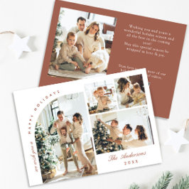 Eenvoudige Elegante Stijlvolle 5 FOTO Kerstmis Gro Feestdagenkaart