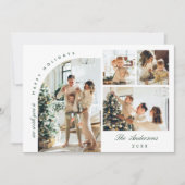 Eenvoudige Elegante Stijlvolle 5 FOTO Kerstmis Gro Feestdagenkaart (Voorkant)