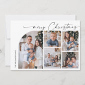 Eenvoudige Elegante Stijlvolle 7 FOTO Kerstmis Gro Feestdagenkaart (Voorkant)