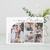 Eenvoudige Elegante Stijlvolle 7 FOTO Kerstmis Gro Feestdagenkaart (Staand voorkant)