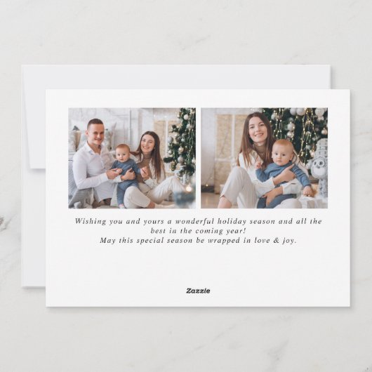 Eenvoudige Elegante Stijlvolle 7 FOTO Kerstmis Gro Feestdagenkaart (Achterkant)