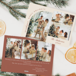 Eenvoudige Elegante Stijlvolle 7 FOTO Kerstmis Gro Feestdagenkaart