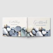 Eenvoudige Elegante Stijlvolle Pebbles Modern Wedd Gastenboek (Volledig)