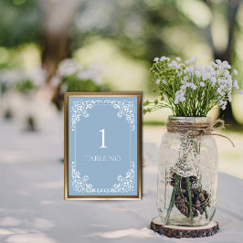 Eenvoudige elegante stoffige blauw  rand kaart