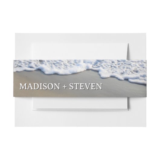Eenvoudige elegante strand bruiloft uitnodigingen wikkel (Voorkant Voorbeeld)