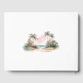 Eenvoudige elegante strand trouwgolf gastenboek (Achterkant)