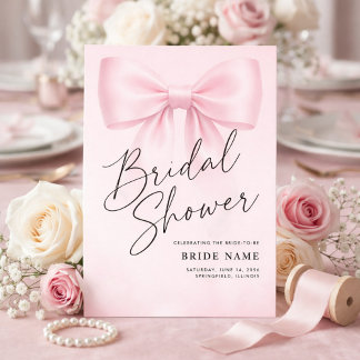 Eenvoudige Elegante Strik Streep Bruidsmeisjesfees Kaart