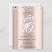 Eenvoudige Elegante String Lights Roos Gold Sweet  Kaart (Voorkant)