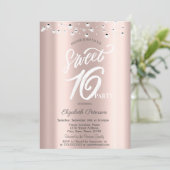 Eenvoudige Elegante String Lights Roos Gold Sweet  Kaart (Staand voorkant)