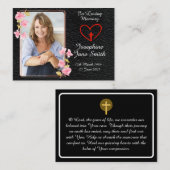 Eenvoudige Elegante Sympathie Memorial Foto Gebed  Visitekaartje (Voorkant / Achterkant)