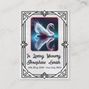 Eenvoudige Elegante Sympathie Memorial Witte Gebed Visitekaartje