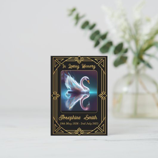 Eenvoudige Elegante Sympathie Memorial Zwart Gebed Visitekaartje (Staand voorkant)