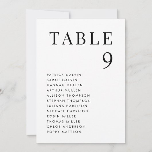 Eenvoudige Elegante Tafel Zitkaart Kaart