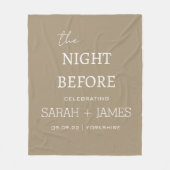 Eenvoudige Elegante Tape & Witte Naam Datum Trouwe Fleece Deken (Voorkant)