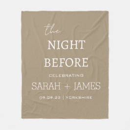 Eenvoudige Elegante Tape & Witte Naam Datum Trouwe Fleece Deken