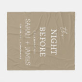 Eenvoudige Elegante Tape & Witte Naam Datum Trouwe Fleece Deken (Voorkant (Horizontaal))