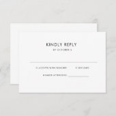 Eenvoudige elegante tekst | Boho Bruiloft RSVP Kaartje (Voorkant / Achterkant)