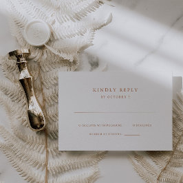 Eenvoudige elegante tekst | Boho Bruiloft RSVP Kaartje