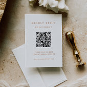 Eenvoudige elegante tekst | Boho Wedding QR-code RSVP Kaartje