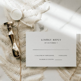 Eenvoudige elegante tekst | Bruiloft RSVP Kaartje
