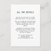 Eenvoudige elegante tekst | Details bruiloft gast Informatiekaartje (Voorkant)