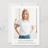 Eenvoudige elegante tekst en foto | 2023 Afstudere Kaart (Voorkant)