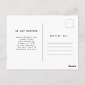 Eenvoudige elegante tekst en foto | Aankondiging v Briefkaart (Achterkant)