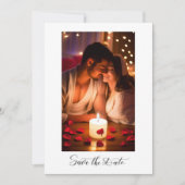 Eenvoudige Elegante Tekst en Foto | Bewaar de Datu Kaart (Voorkant)