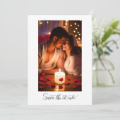 Eenvoudige Elegante Tekst en Foto | Bewaar de Datu Kaart (Staand voorkant)